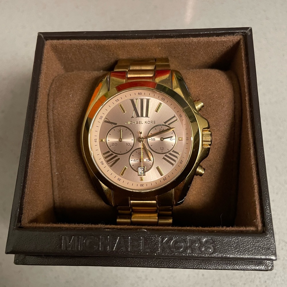 Rose Gold & Gold Michael Kors Chronograph Watch